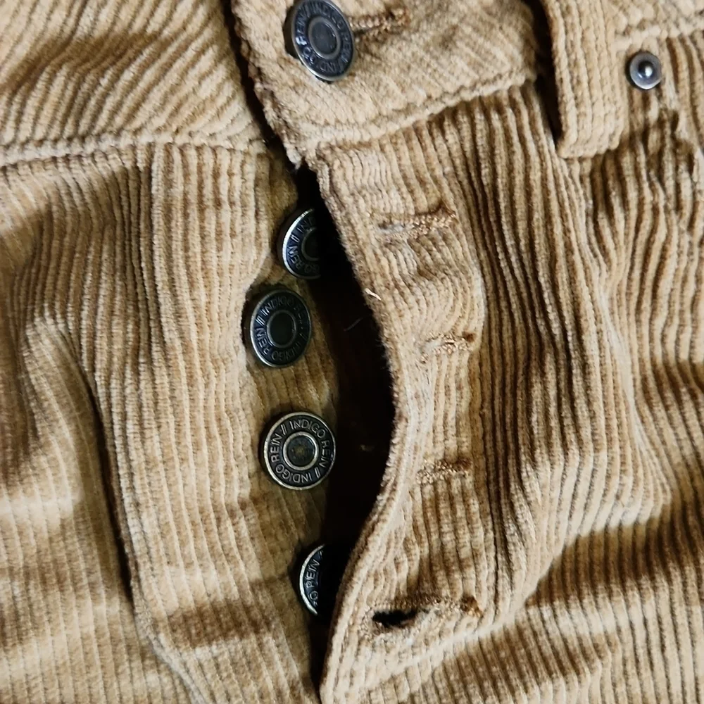 Indigo rein brown corduroy button fly skirt size 5/26